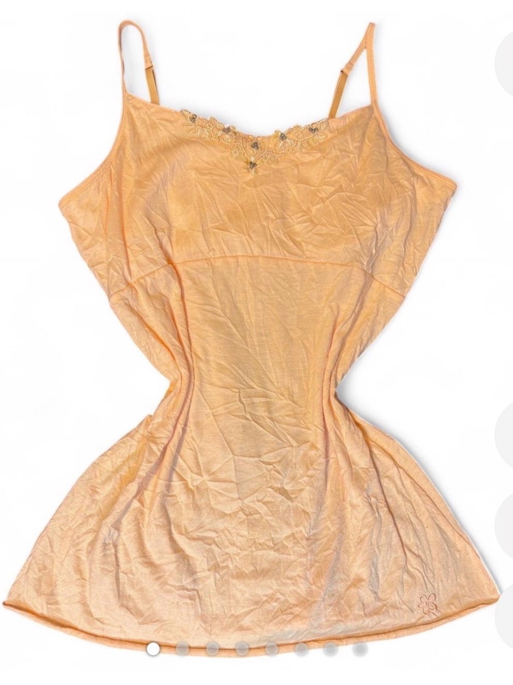 Limited Too y2k orange cami with flower beaded detailing tank top